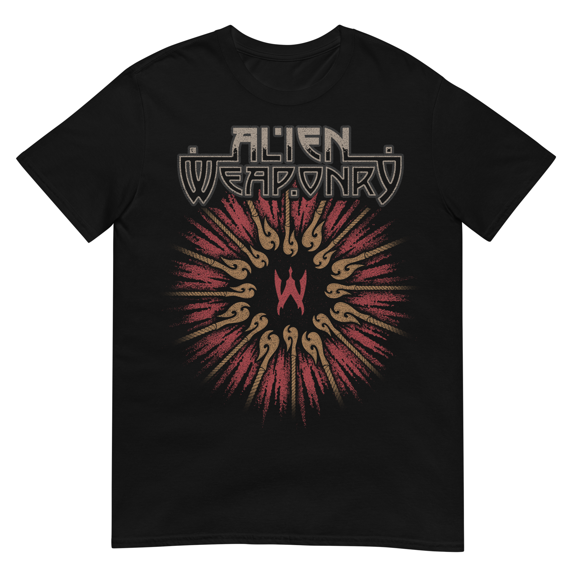 Black t-shirt with 'Alien Weaponry' logo 